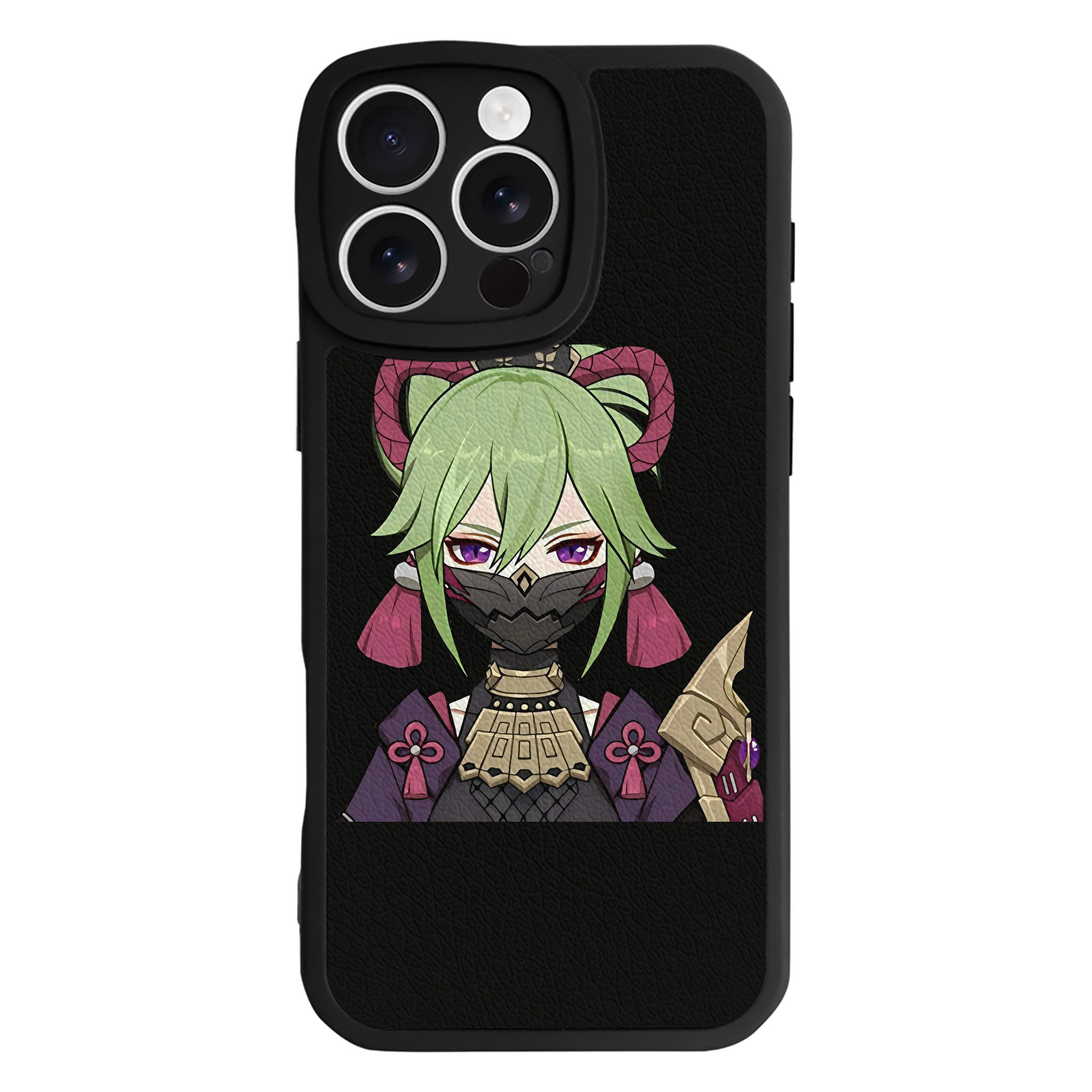 げんし神  久岐忍 くき しのぶ genshin Kuki Shinobu 【iPhone 16シリーズ対応】シリコンスマホケース（レザー調） 材質：シリコン
